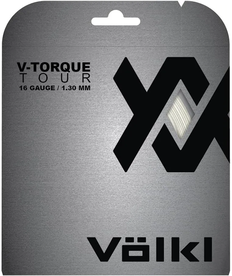 Volkl V-Torque Tour | Tennis Racquet String | Great Feel, Spin and Control | Co-Polymer String (White, 17, Set)