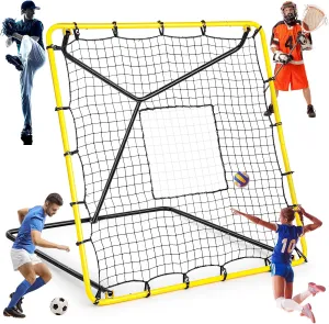 Volleyball Rebounder Net 4 x 4.33 ft Adjustable Baseball Rebounder Net Softball Training Equipment Volleyball Practice Net for Volleyball Softball Soccer Pitching and Fielding Training