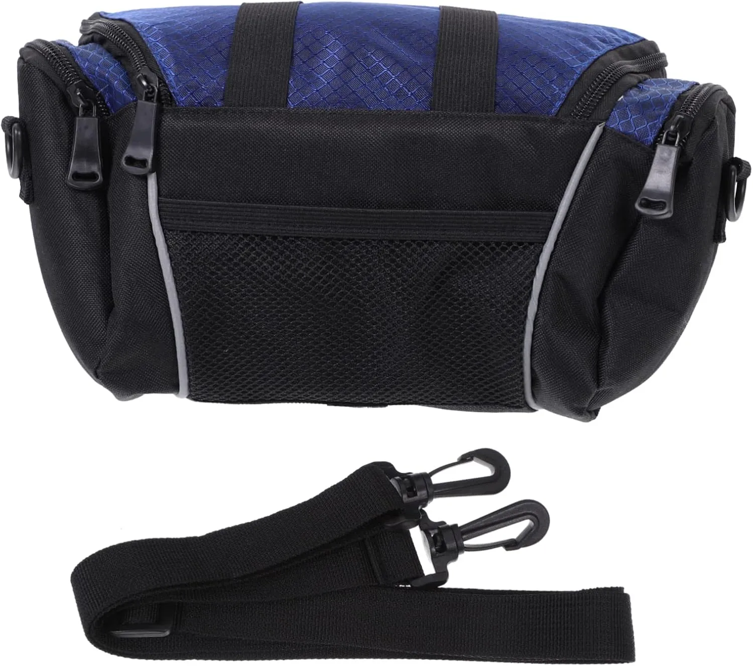 VOSAREA Handlebar Bag Travel Bike Bag Frame Bicycle Bar Bag Bike Front Bag Storage Bike Handlebar Pouch Tube Cycling Bar Bag Straps Mount Bike Rack Bag Bicycle Top Bar Bag Blue