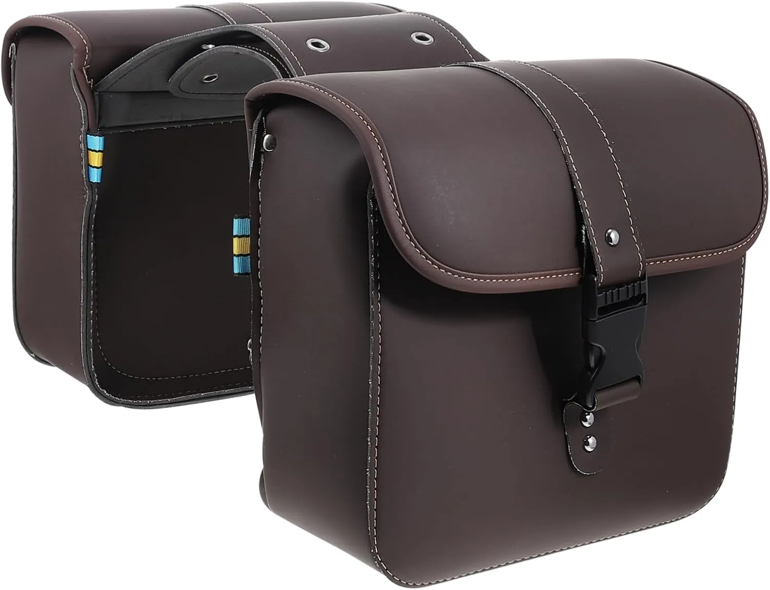 VOSAREA Leather Motorbike Bag Pair of Side Saddlebags Storage for Bicycles Motorcycles