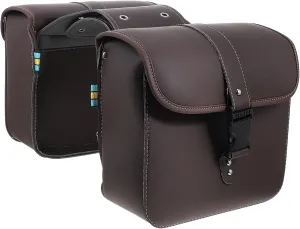 VOSAREA Leather Motorbike Bag Pair of Side Saddlebags Storage for Bicycles Motorcycles
