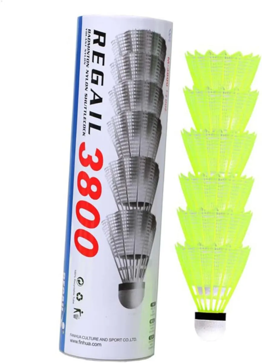 Wakauto 6-Pack Nylon Badminton Shuttlecocks Outdoor Sport Sturdy for Fitness Activities 2 Colors