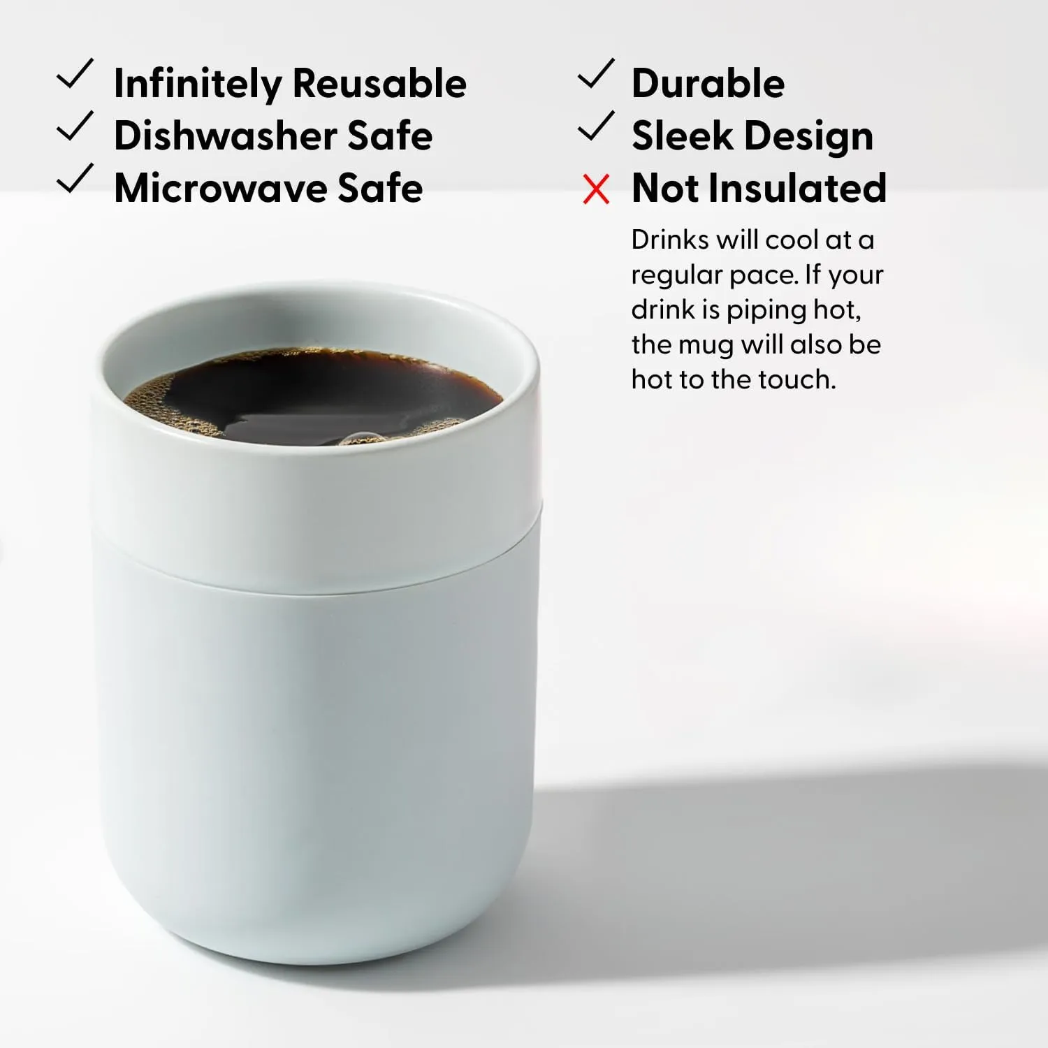 W&P Porter Ceramic Mug w/ Protective Silicone Sleeve, Mint 12 Ounces | On-the-Go | Reusable Cup for Coffee or Tea | Portable | Dishwasher Safe