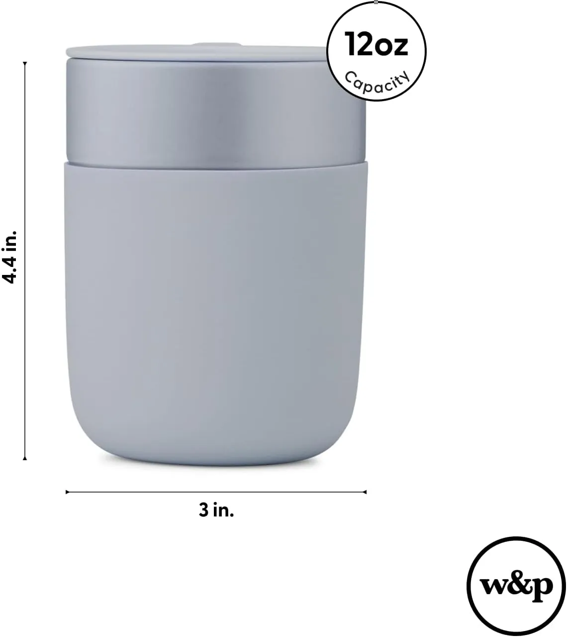 W&P Porter Ceramic Mug w/ Protective Silicone Sleeve, Mint 12 Ounces | On-the-Go | Reusable Cup for Coffee or Tea | Portable | Dishwasher Safe