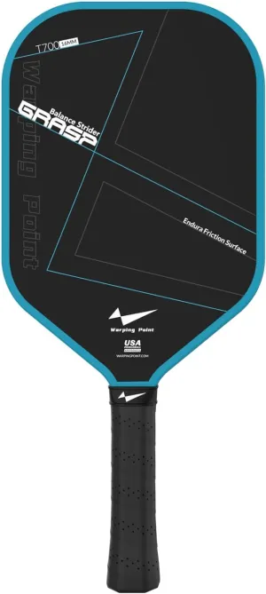 Warping Point Carbon Fiber Pickleball Paddle | Endura Friction Surface For Maximum Spin | Multi-Layer Carbon Fiber Edgeless Design | Long Handle for Two-Handed Backhands | Polypropylene Honeycomb Core