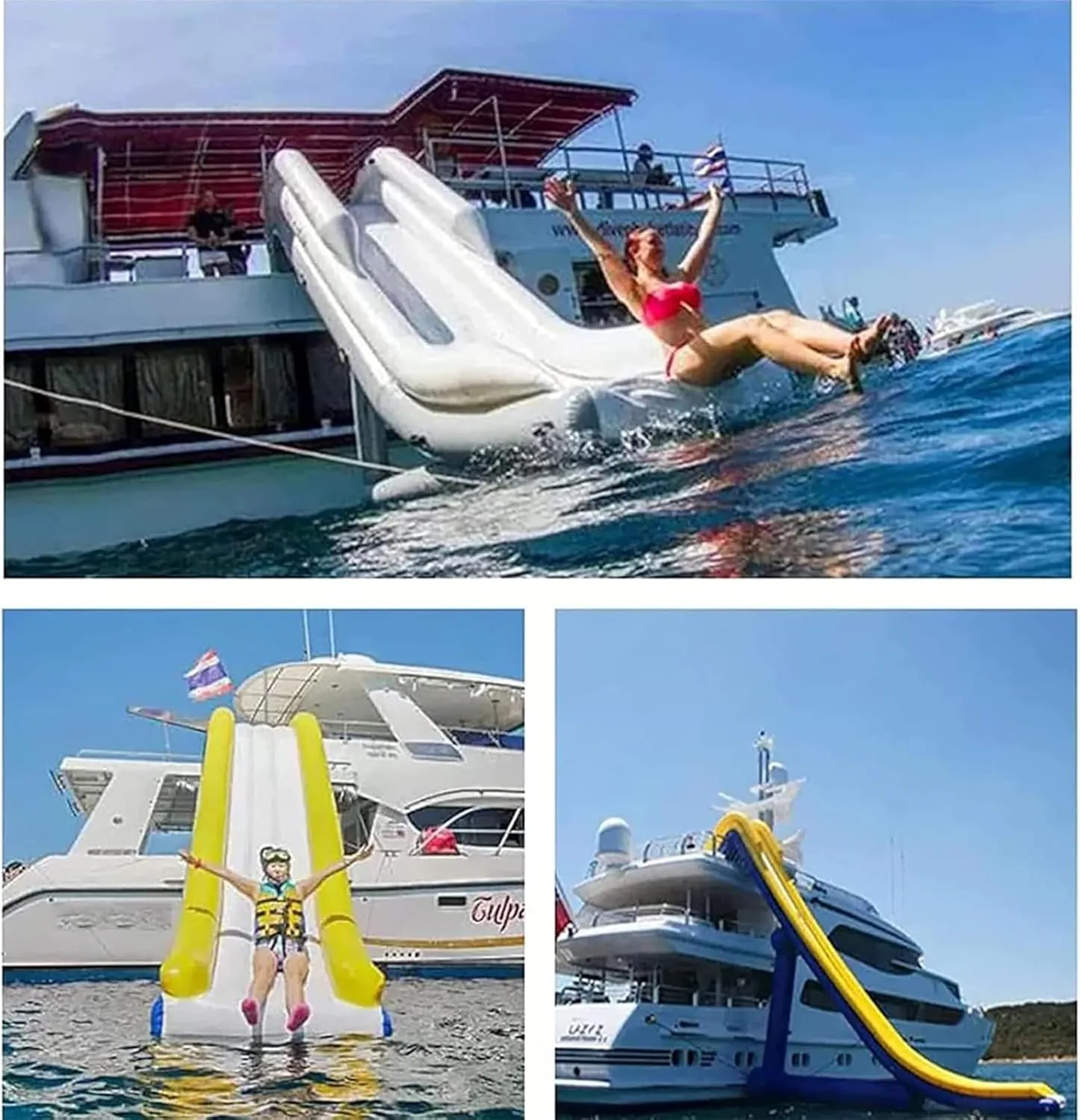 Water Yacht Slide Sea Amusement Equipment, Customized Commercial Sea Party Entertainment Toys with Air Pump