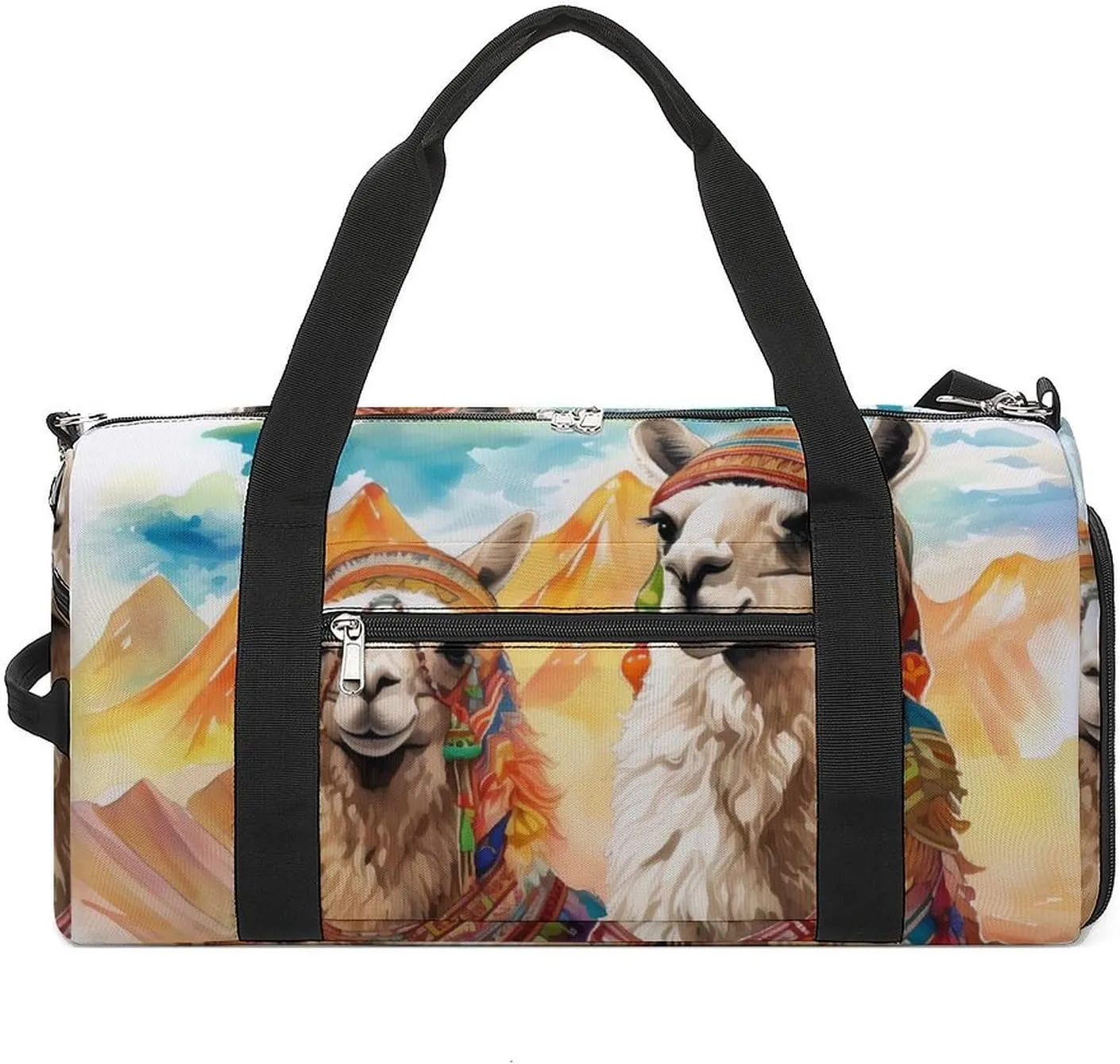 Watercolor Camels Animal Sports Gym Bag Lightweight Travel Duffel Bag Workout Bags Casual Weekender Bag for Men Women