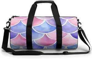 Watercolor Fish Scales Unisex Gym Bag Travel Duffel Bags Overnight Sport Tote with Compartment for Weekender Vacation
