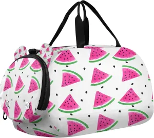 Watermelon Kids Overnight Sports Duffel Bags with Shoe Compartment & Wet Pocket Travel Sport Gym Bag for Girls Boys