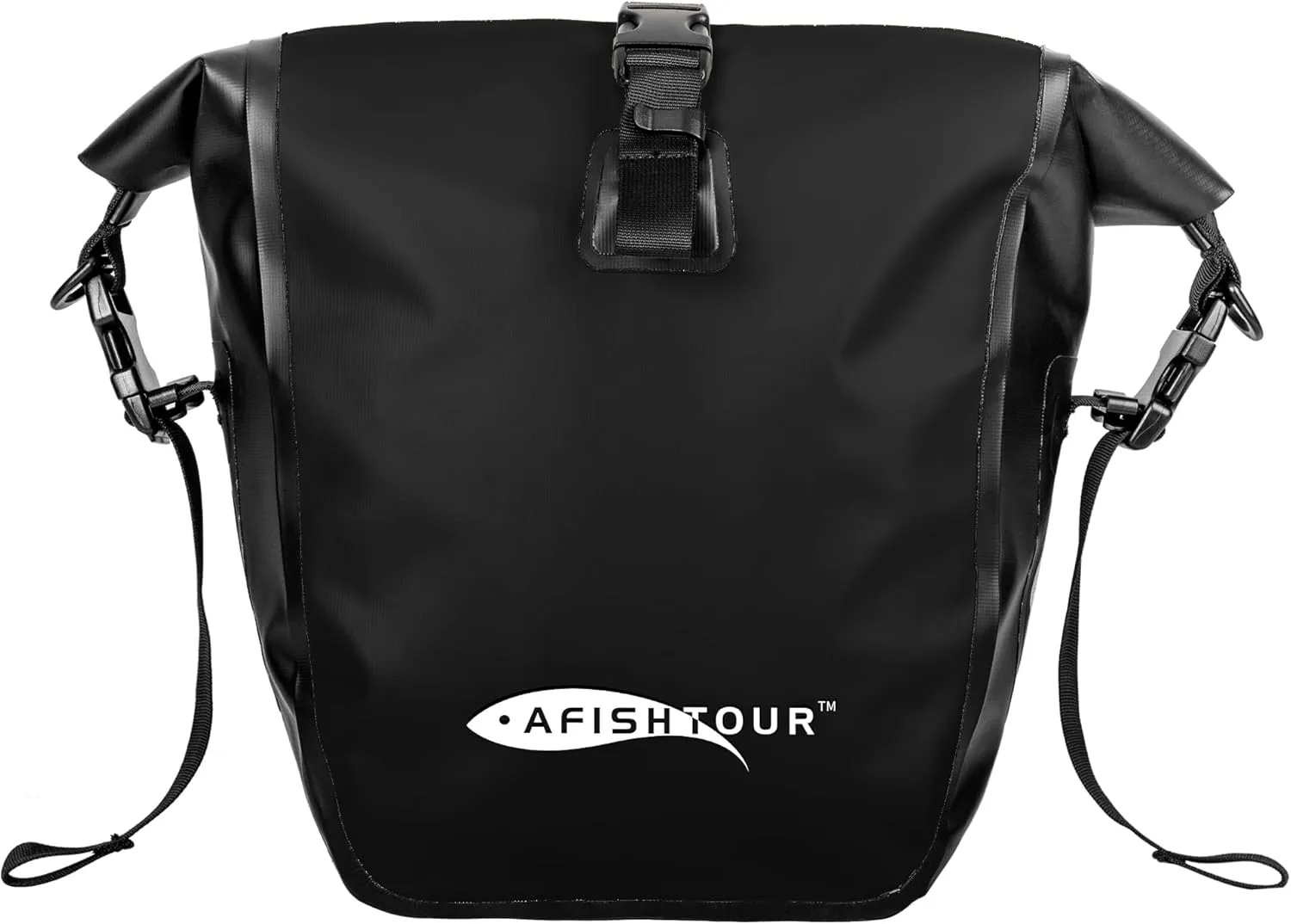 Waterproof Bike Pannier - 15L Saddle Bag for Bicycles Rear Rack - Bike Bag for Grocery, Laptop (Black, 1 PCS)