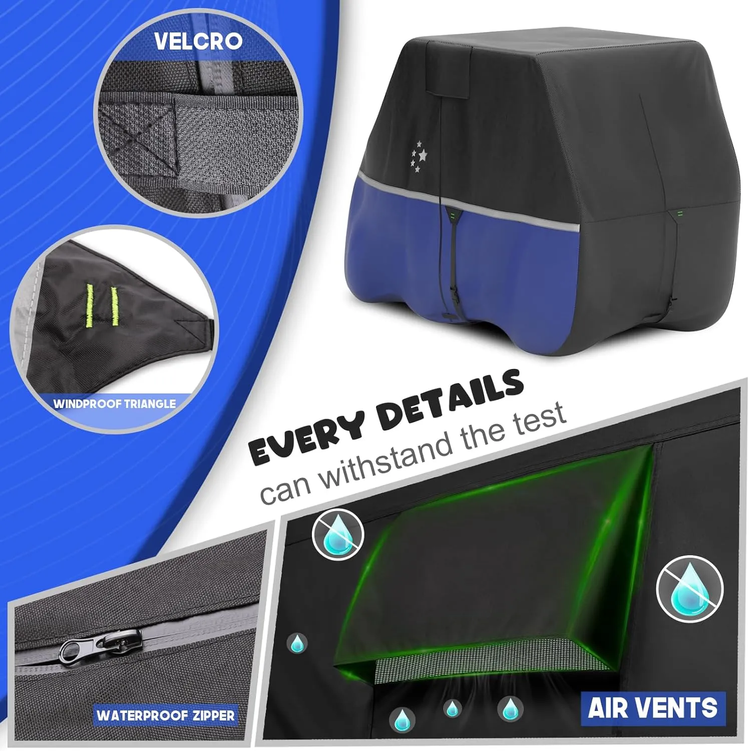Waterproof Golf Cart Cover, Heavy Duty Marine Grade Fabric, Universal Fits for Most Brand 2/2 2/4 2 Passengers Yamaha, Honda, Club Car, EZGO Golf Cart