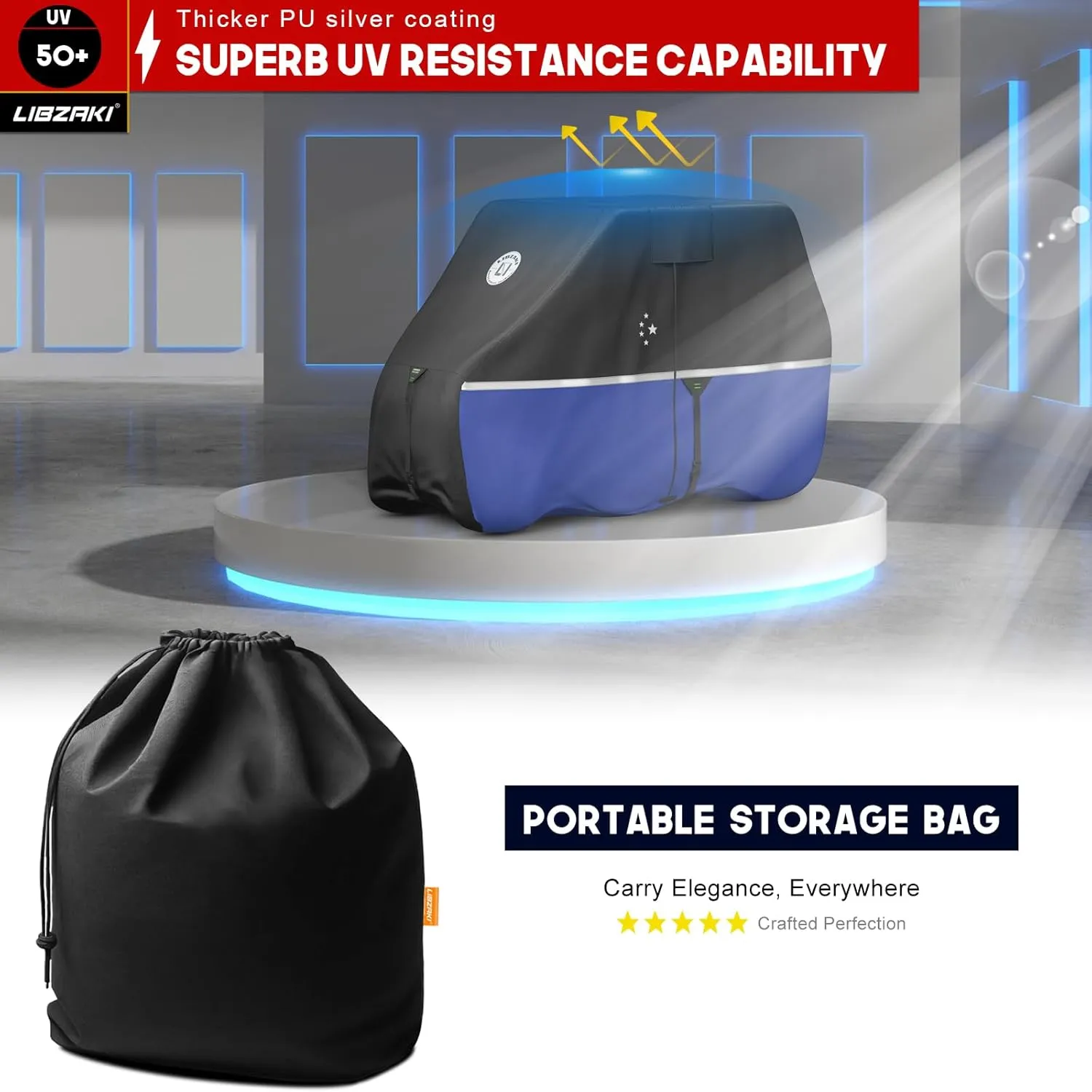 Waterproof Golf Cart Cover, Heavy Duty Marine Grade Fabric, Universal Fits for Most Brand 2/2 2/4 2 Passengers Yamaha, Honda, Club Car, EZGO Golf Cart