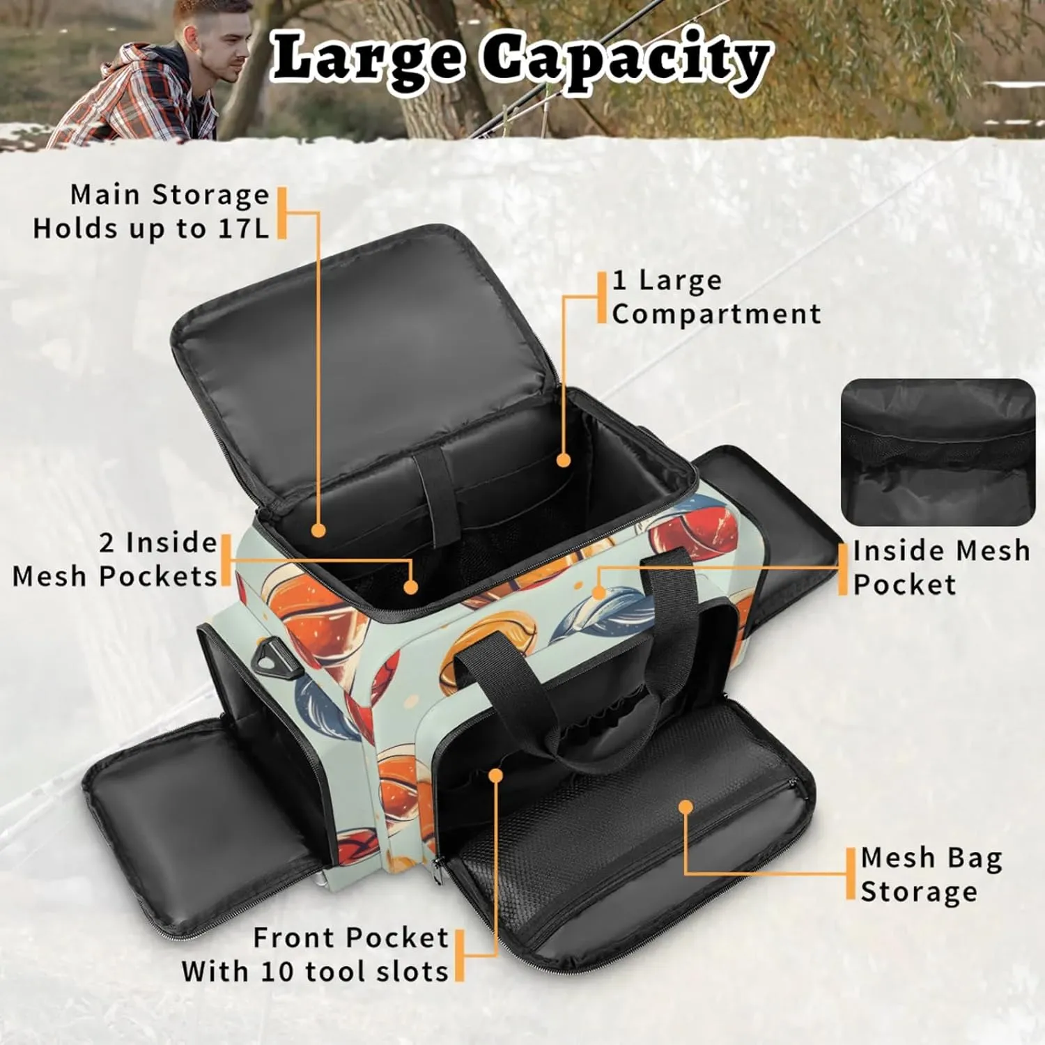 Waterproof Tactical Duffle Bag 25" Carry On Bag for EMT Tear-Resistant Gym Bag with Multi-Pocket & OSHA Reflective Travel Bags for Men Women Basketballs Print