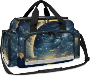 Waterproof Tactical Duffle Bag 25" Carry On Bag for EMT Tear-Resistant Gym Bag with Multi-Pocket & OSHA Reflective Travel Bags for Men Women Beautiful Night Sky
