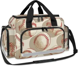 Waterproof Tactical Duffle Bag 25" Carry On Bag for EMT Tear-Resistant Gym Bag with Multi-Pocket & OSHA Reflective Travel Bags for Men Women Cartoon Baseballs