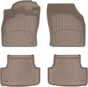 WeatherTech FloorLiner HP Custom Fit Floor Mats for A3, RS3, Golf Alltrack, Golf SportWagen, A3 Sportback e-tron, Golf GTI - 1st & 2nd Row (45496-1-2IM), Tan