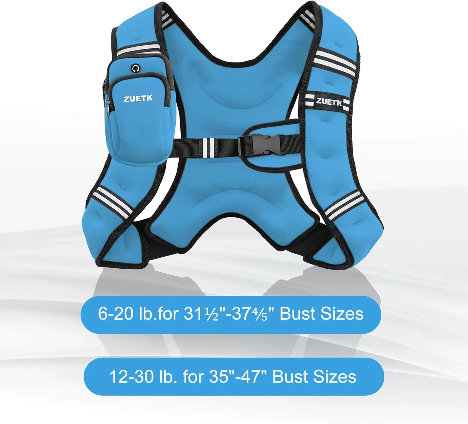Weighted Vest, 6lb/8lb/12lb/16lb/20lb/25lb/30lb Weight Vest with Reflective Stripe, Weighted Vest for Men Women Workout Equipment for Strength Training, Running, Jogging, Fitness, Weight Loss