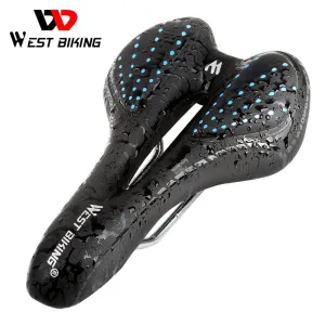 WEST BIKING Bike Saddle Sponge Cushion PU Leather Surface Silica Filled Gel Comfortable Cycling Seat Shockproof Bicycle Saddle