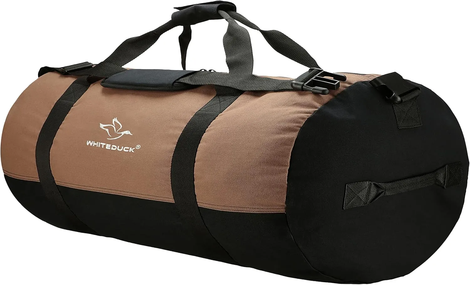 WHITEDUCK Heavy Duty Canvas Duffel Bag for Men and Women - Foldable Military Army Style Duffel Bag, with Full Length Zipper- Outdoors, Travel, Gym & Storage