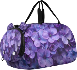 Wildflowers Kids Overnight Sports Duffel Bags with Shoe Compartment & Wet Pocket Travel Sport Gym Bag for Girls Boys