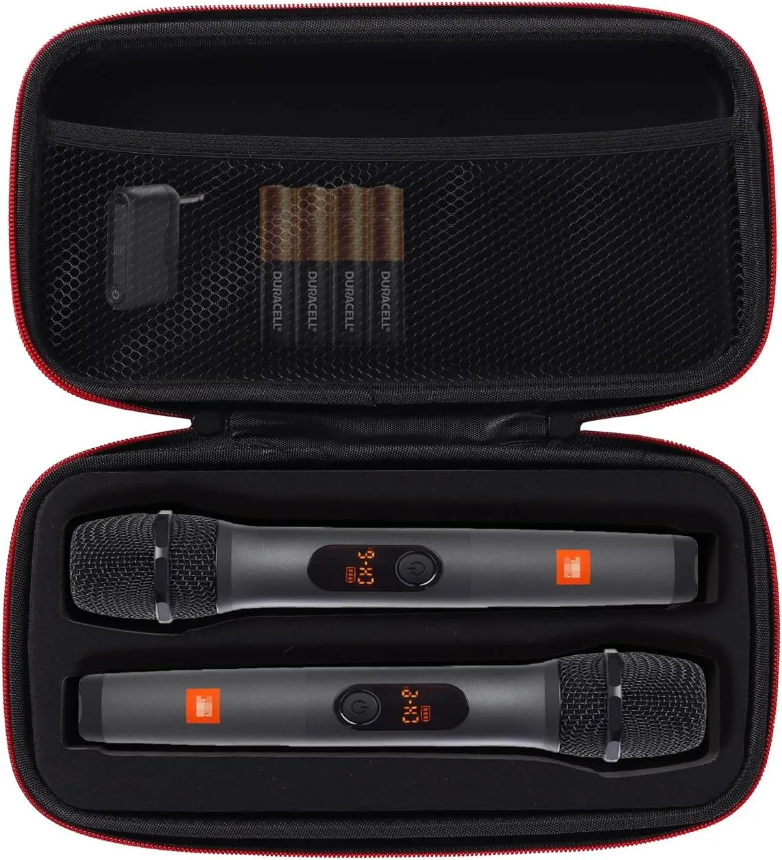 Wireless Microphone Carrying Case Compatible with JBL Wireless Two Microphone System with Dual-Channel Receiver.Microfono bag for Singing or Karaoke. (Black)