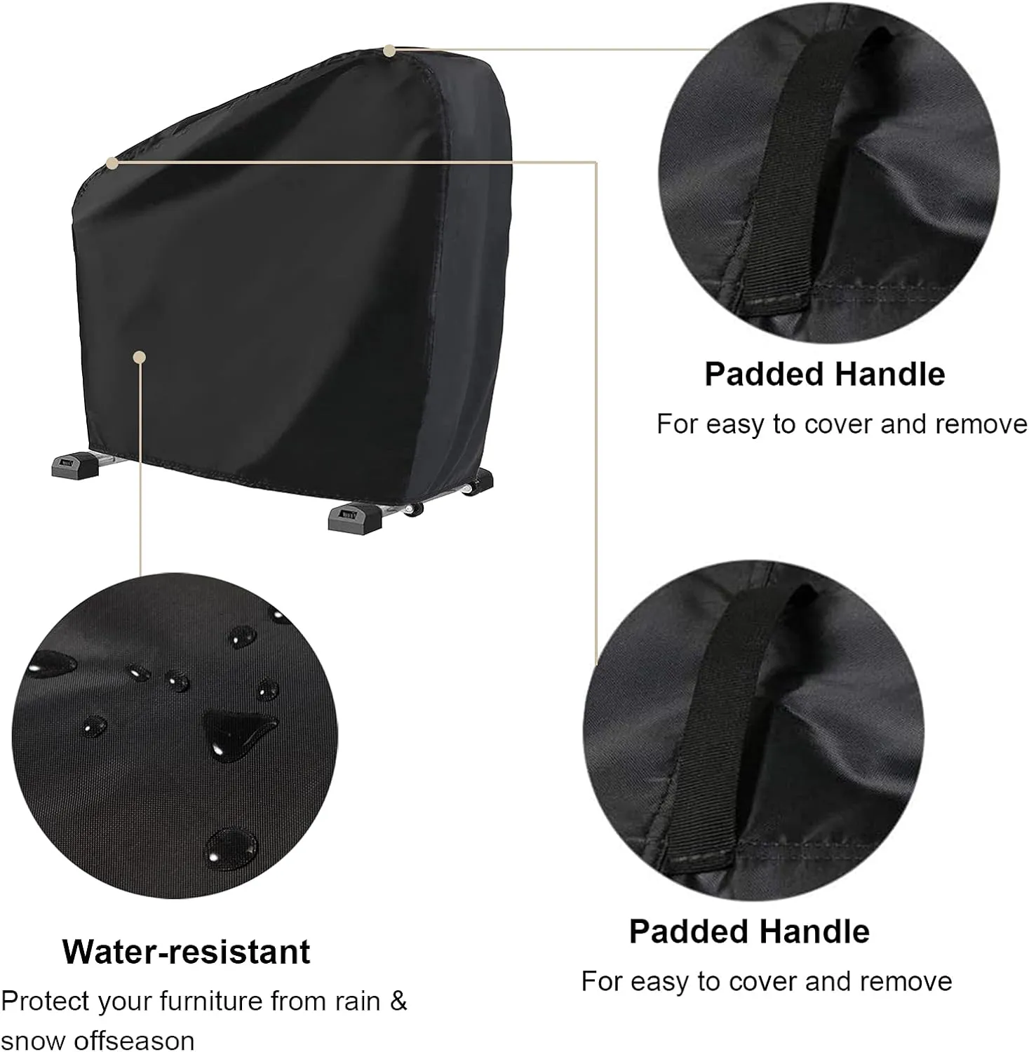 WOMACO Exercise Bike Cover Waterproof Dustproof Upright Indoor Cycling Protector Stationary Recumbent Bicycle Protective Covers for Outdoor Protection (Black, 48" L x 23" W x 56" H)