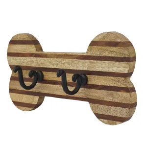 Wooden Dog Bone Wall Hook