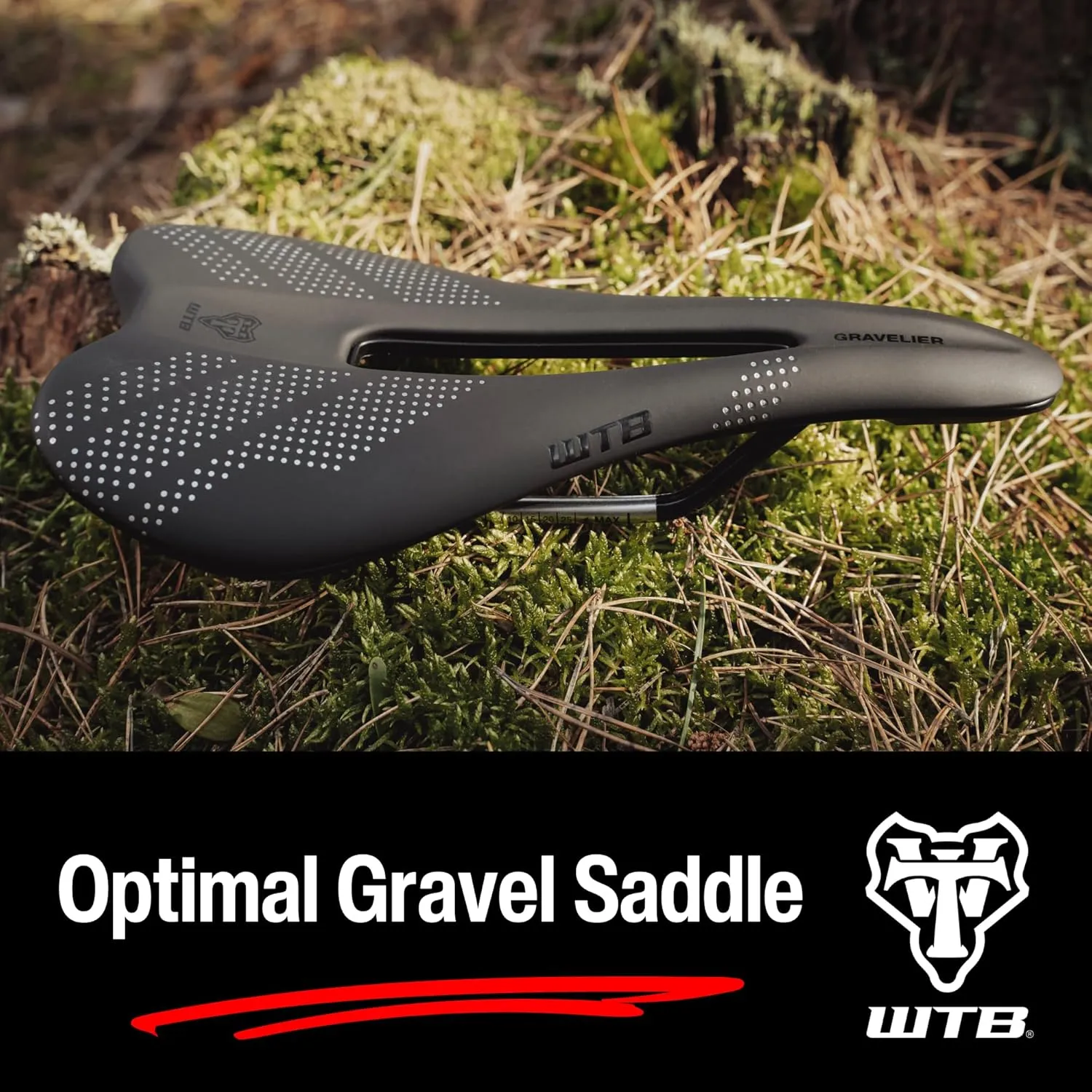 WTB Gravelier Bike Saddle, Flexible Base with Fusion Form Technology, Perineal Relief Cutout for Gravel and Endurance Rides, Available with Stainless Steel, Chromoly, Carbon, or Titanium Rails