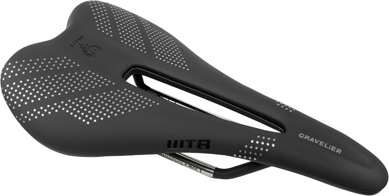 WTB Gravelier Bike Saddle, Flexible Base with Fusion Form Technology, Perineal Relief Cutout for Gravel and Endurance Rides, Available with Stainless Steel, Chromoly, Carbon, or Titanium Rails