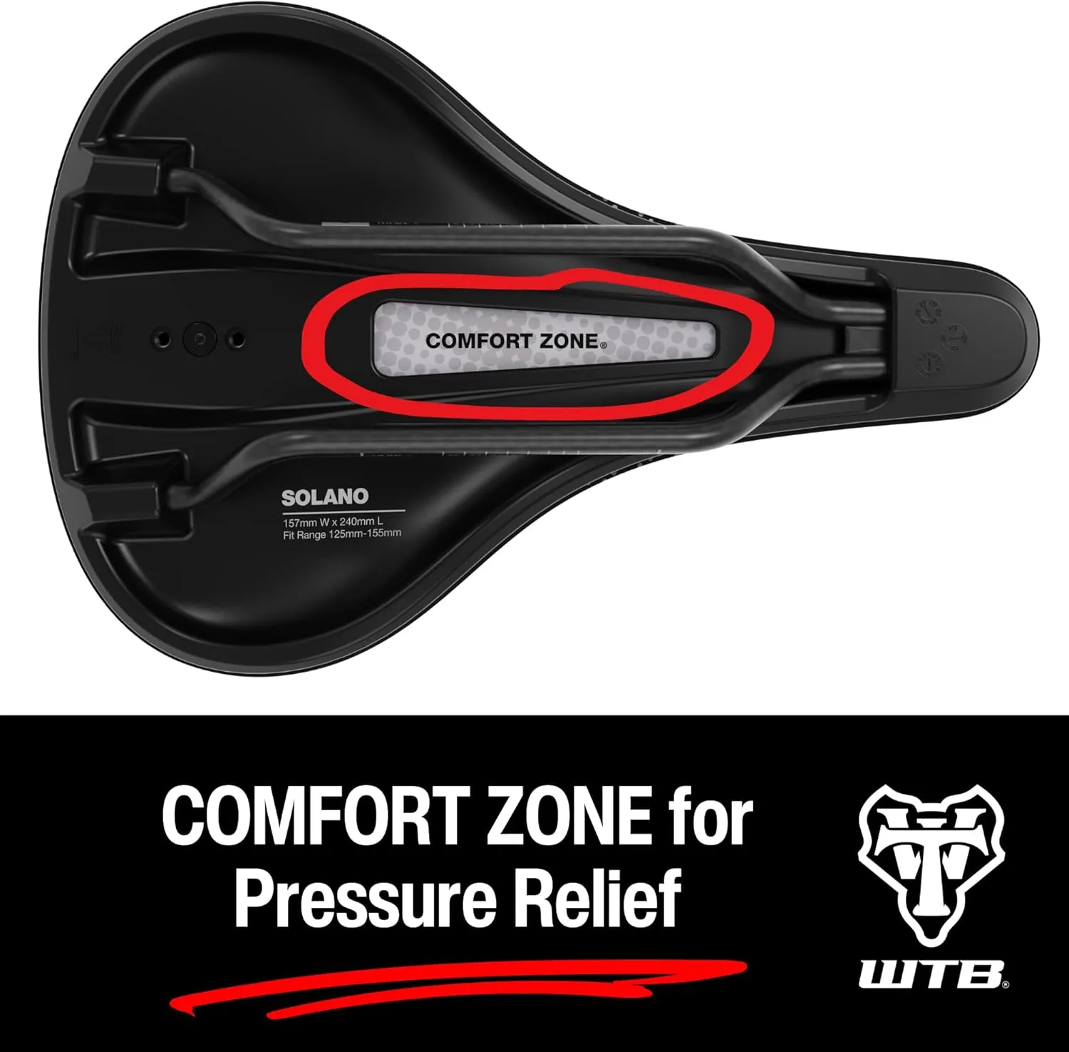 WTB Solano Bike Saddle, Fusion Form Base, Enhanced Padding, Perineal Support, Short Length Design, Gravel, Adventure Road, Mountain, Available in Wide or Medium with Carbon, Chromoly, or Titanium Rail