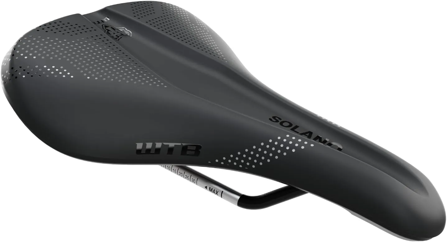 WTB Solano Wide Bike Saddle, Cromoly Rail, Fusion Form Base, Enhanced Padding & Perineal Support, Short Length Design for Gravel, Adventure Road & Mountain