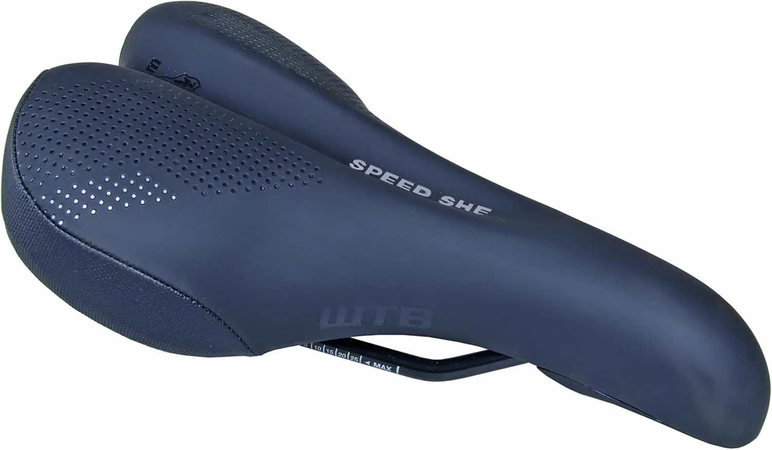 WTB Speed She Comfort Bike Saddle, Wide, Shock Absorbing Saddle with Dual Compound Soft Shell Base, Thick Padding, Flex-Tuned Shell, Microfiber Cover, & ABR Corners, Steel or Cromoly Rails