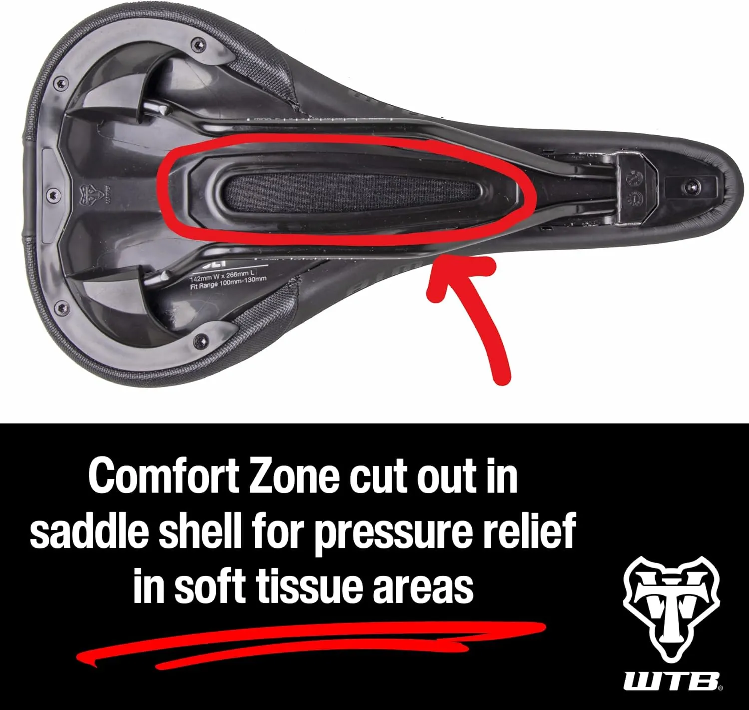 WTB Volt Bike Saddle - Comfortable Medium Thickness Padding, Contoured Shape with a Flex-Tuned Shell - Lightweight MTB Saddle for Optimal Support & Performance