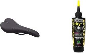WTB Volt Medium Steel Black Saddle and Muc-Off Dry Chain Lube, 120 Milliliters