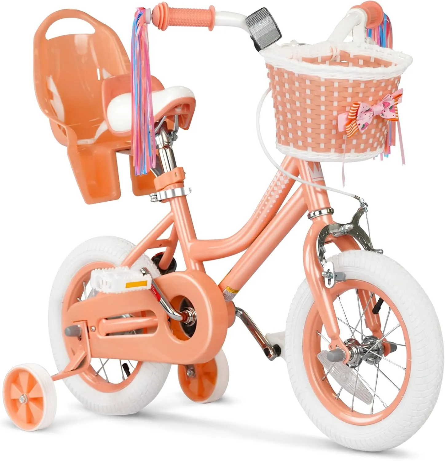 XJD Girls Bike for 2-12 Years Old Toddlers and Kids, 12 14 16 20 Inch Kids Bike with Basket and Bell Training Wheels, Adjustable Seat Handlebar Height