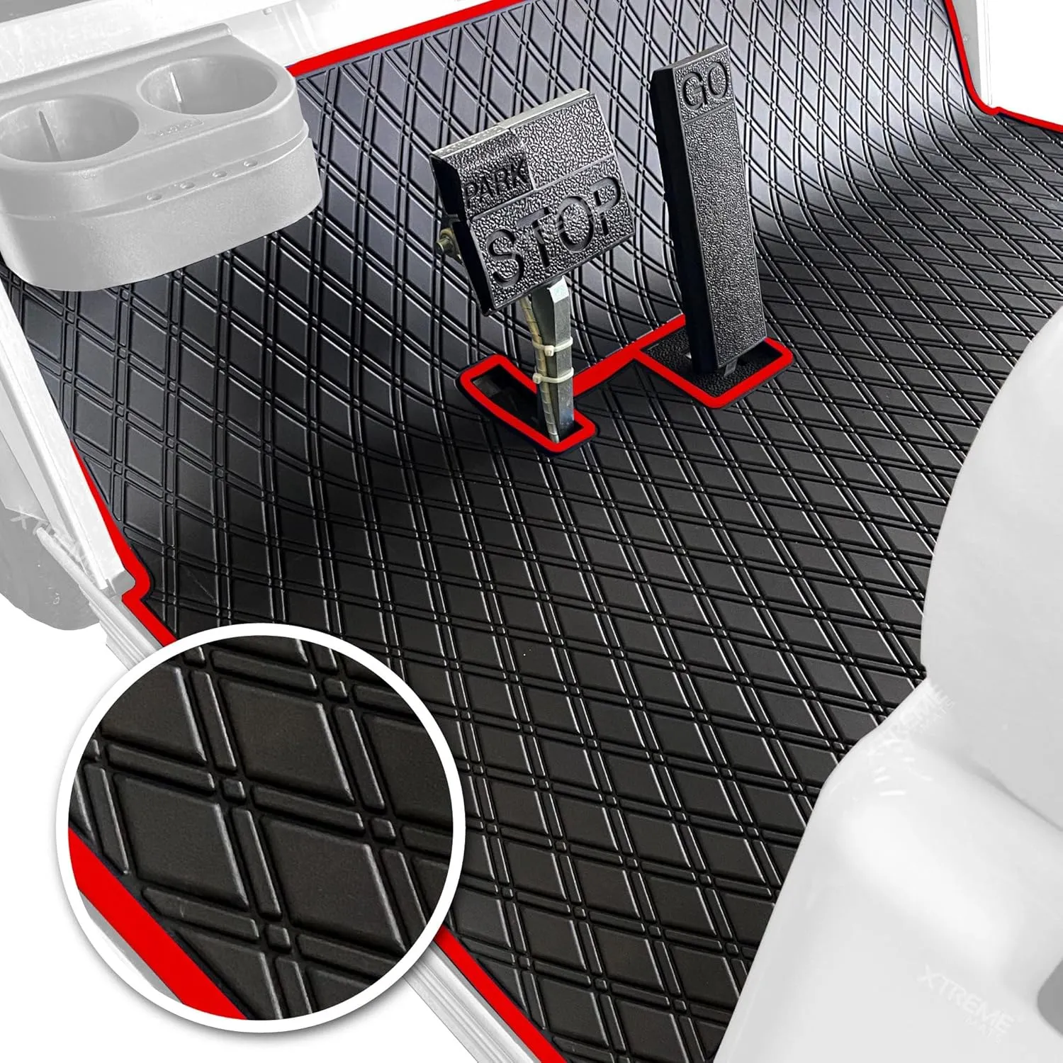 Xtreme Mats Club Car Compatible Golf Cart Mat, Full Coverage Rubber Floor Liner - Fits Club Car DS (1982-2013) and Villager (1982-2018)