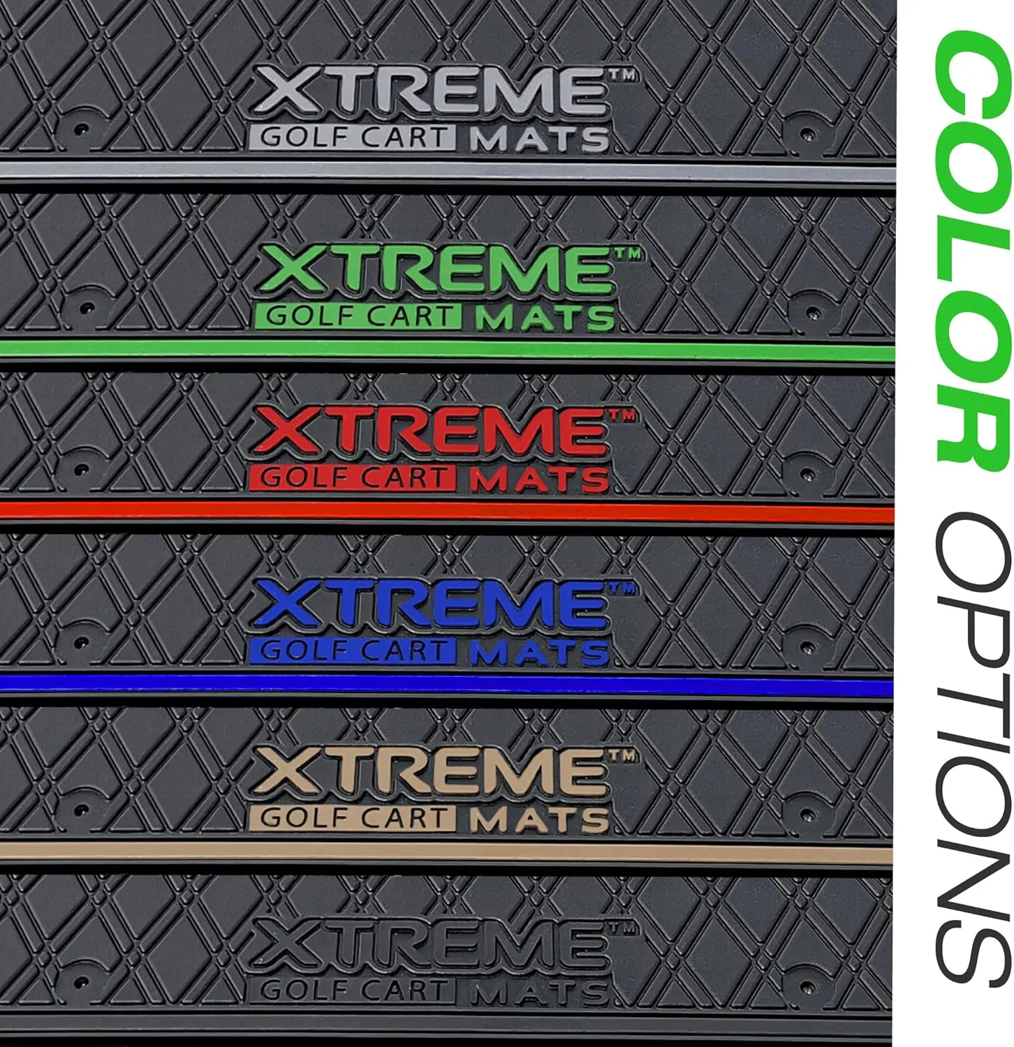 Xtreme Mats Evolution Golf Cart Floor Mat, Full Coverage Golf Cart Liner Protects OEM Flooring - Only Fits Evolution Classic Plus/Classic Pro/Forester/Turfman Carts (2022 and Prior) - Beige Trim