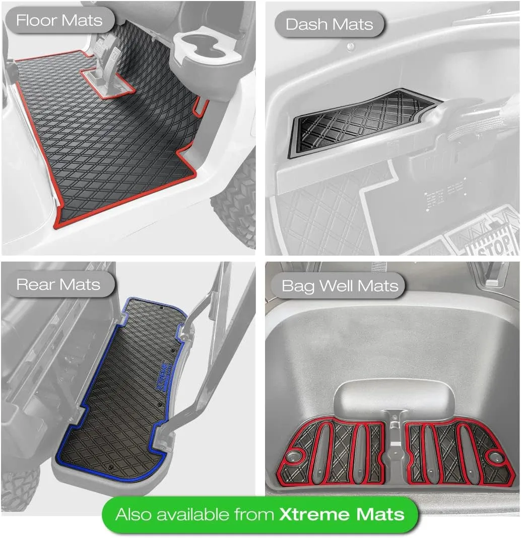 Xtreme Mats Evolution Golf Cart Floor Mat, Full Coverage Golf Cart Liner Protects OEM Flooring - Only Fits Evolution Classic Plus/Classic Pro/Forester/Turfman Carts (2022 and Prior) - Beige Trim