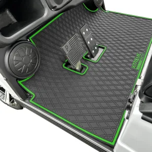Xtreme Mats Evolution Golf Cart Floor Mat, Full Coverage Golf Cart Liner Protects OEM Flooring - Only Fits Evolution Classic Plus/Classic Pro/Forester/Turfman Carts (2022 and Prior) - Green Trim
