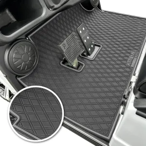 Xtreme Mats Evolution Golf Cart Floor Mat, Full Coverage Golf Cart Liner Protects OEM Flooring - Only Fits Evolution Classic Plus/Classic Pro/Forester/Turfman Carts (2022 and Prior) - Grey Trim