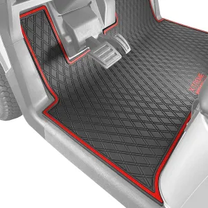 Xtreme Mats Floor Mat Liner for Golf Carts - Fits E-Z-GO RXV (2024 ) / Valor (2024 ) and Elite - Custom Fit Durable Rubber Golf Car Floor Mat - Red Trim