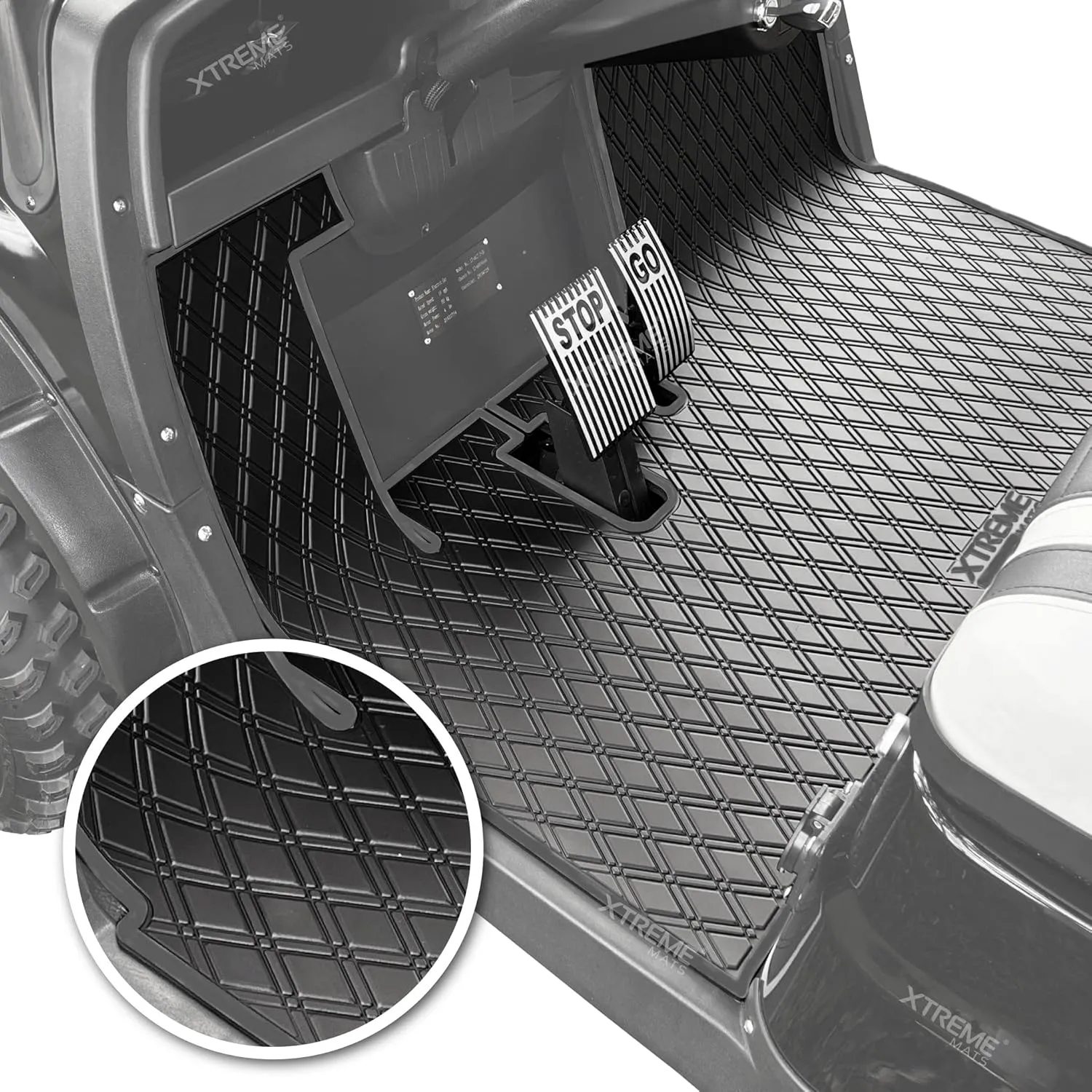 Xtreme Mats ICON Compatible, Full Coverage Golf Cart Floor Liner - Compatible with ICON and Advanced EV (Gen1) Golf Carts - Choose Your Color/Style