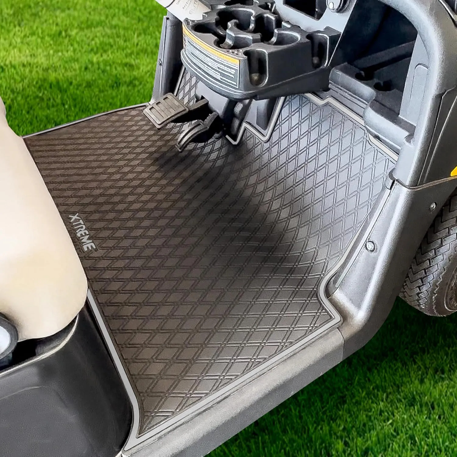 Xtreme Mats Rubber Floor Mat Liner for Golf Carts - Fits E-Z-GO 2022.5-2023.5 RXV/Valor Models with Hanging Pedals Including RXV Elite, RXV Freedom, Valor - Diamond Design Flooring Cover