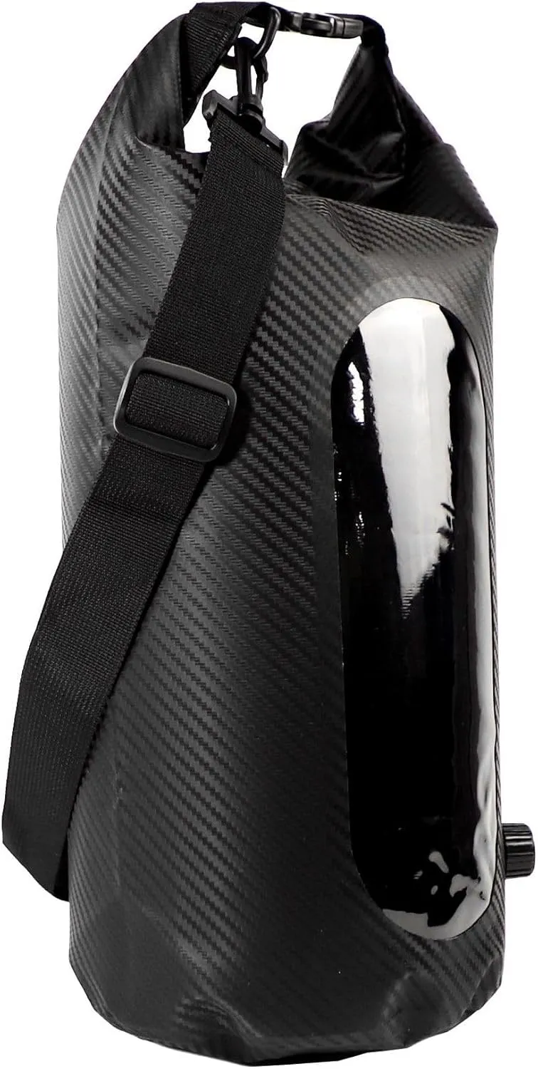 YakAttack 10L Roll-Top Drybag with Air Valve - Black Carbon | Waterproof Marine Dry Bag for Kayaking, Boating & Paddleboarding | Heavy Duty Drybag for Gear Protection | Roll Top Compression Bag