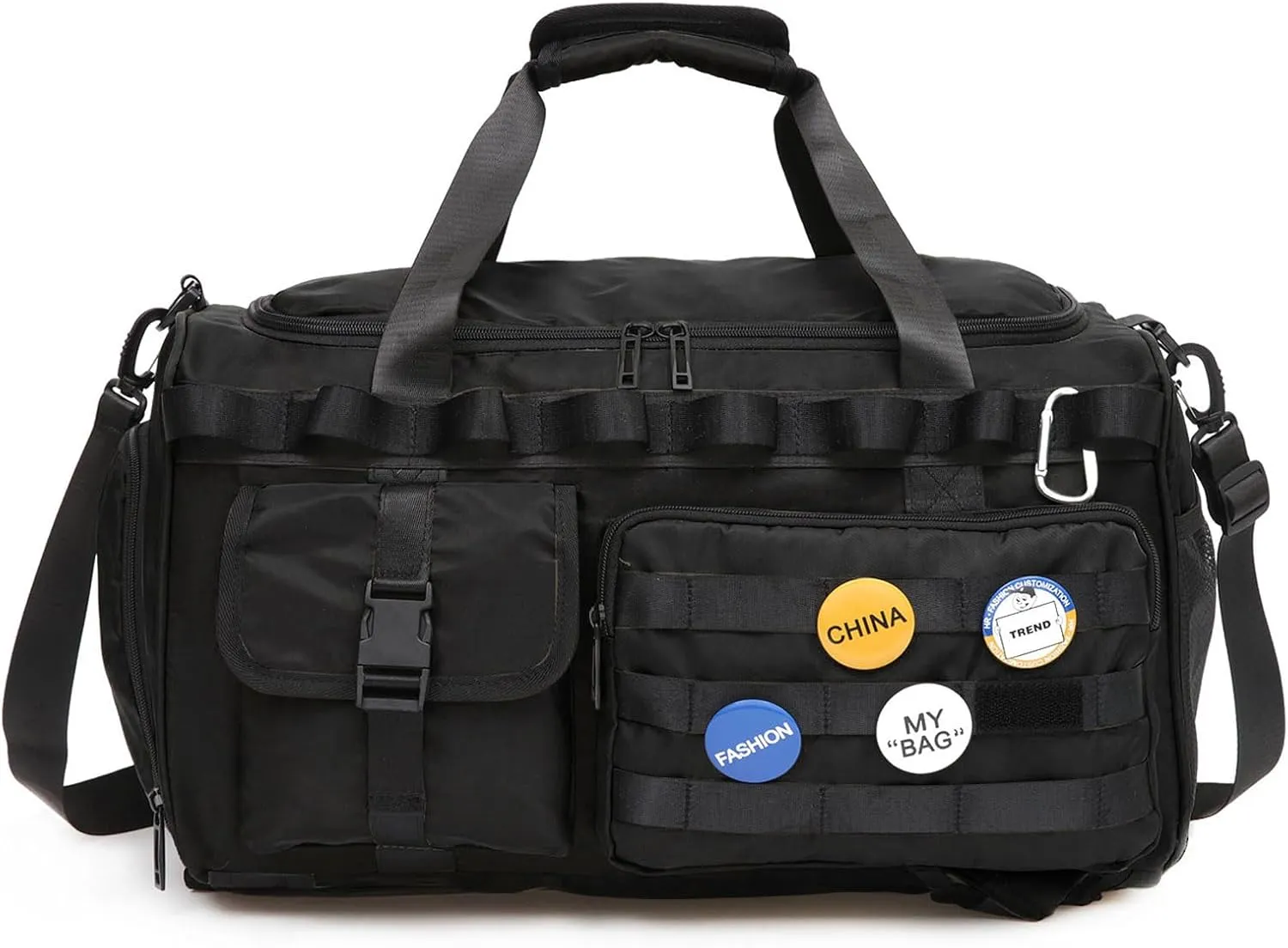 Yaopeing Gym Bag for Men Women,3 in 1 Sports Travel Duffel Bag with Shoe Compartment,Carry on Workout Backpack with Wet Pocket,Black