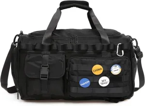 Yaopeing Gym Bag for Men Women,3 in 1 Sports Travel Duffel Bag with Shoe Compartment,Carry on Workout Backpack with Wet Pocket,Black