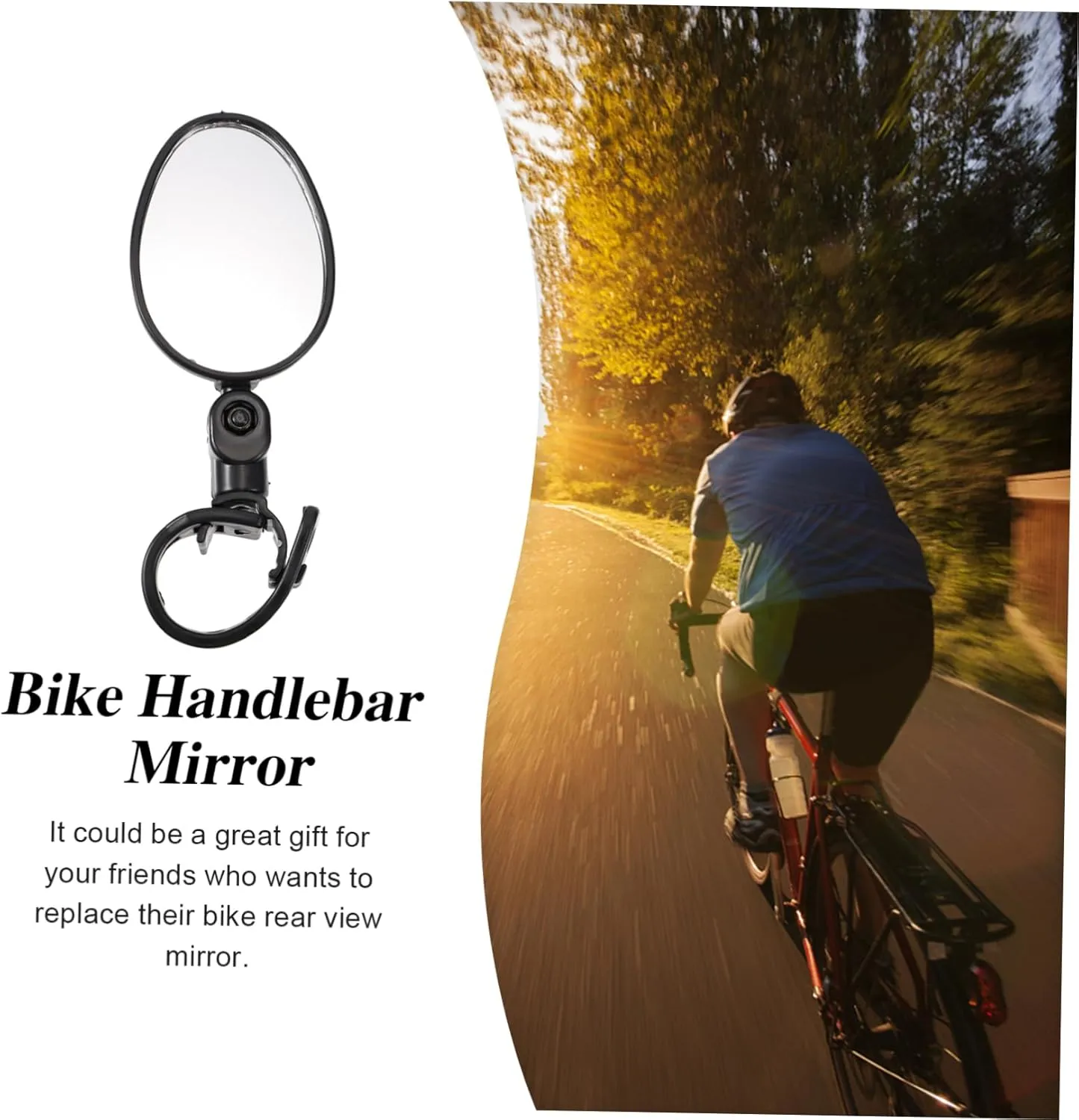 Yardwe 2sets Safety Cycling Bike Rear View Mirrors Easy Install Handlebar Accessory 2pcs*2