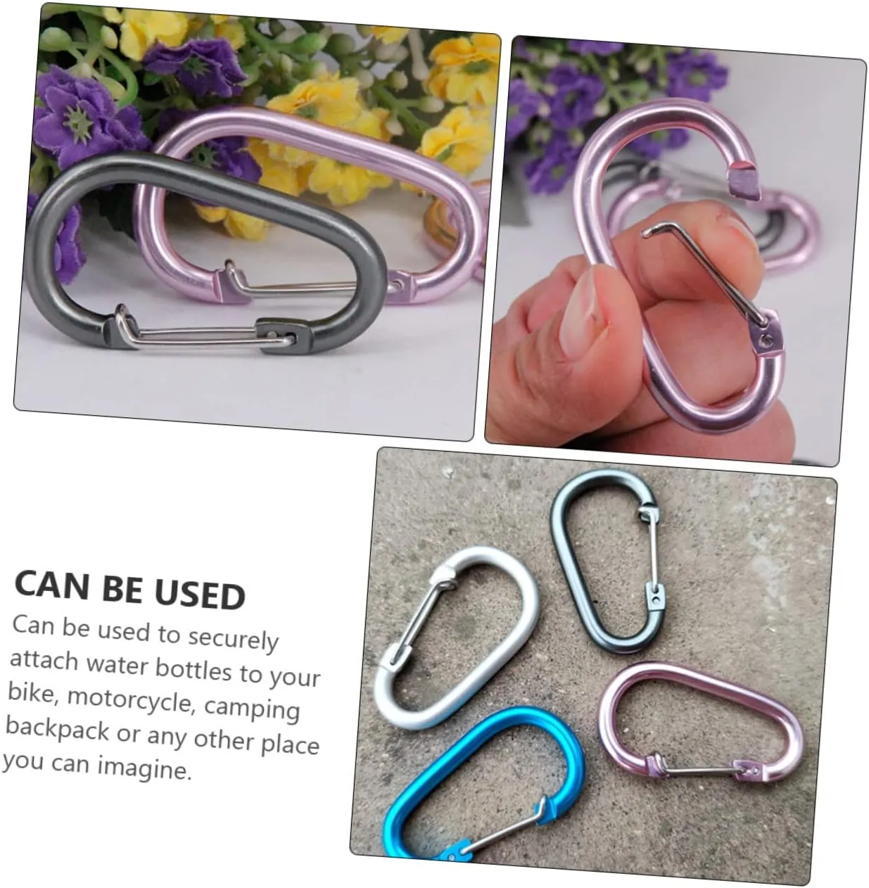 YARNOW Carabiner Running Water Bottle Sling Carrier Camping Key Chains Jar Warmer Holder Drink Bottle Carrier
