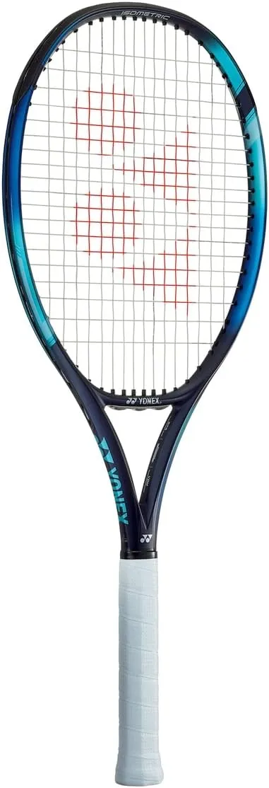Yonex EZONE 105 Sky Blue Tennis Racquet (7th Gen) - Strung with Synthetic Gut Racket String in Your Choice of Colors - Larger Sweet Spot for Better Control