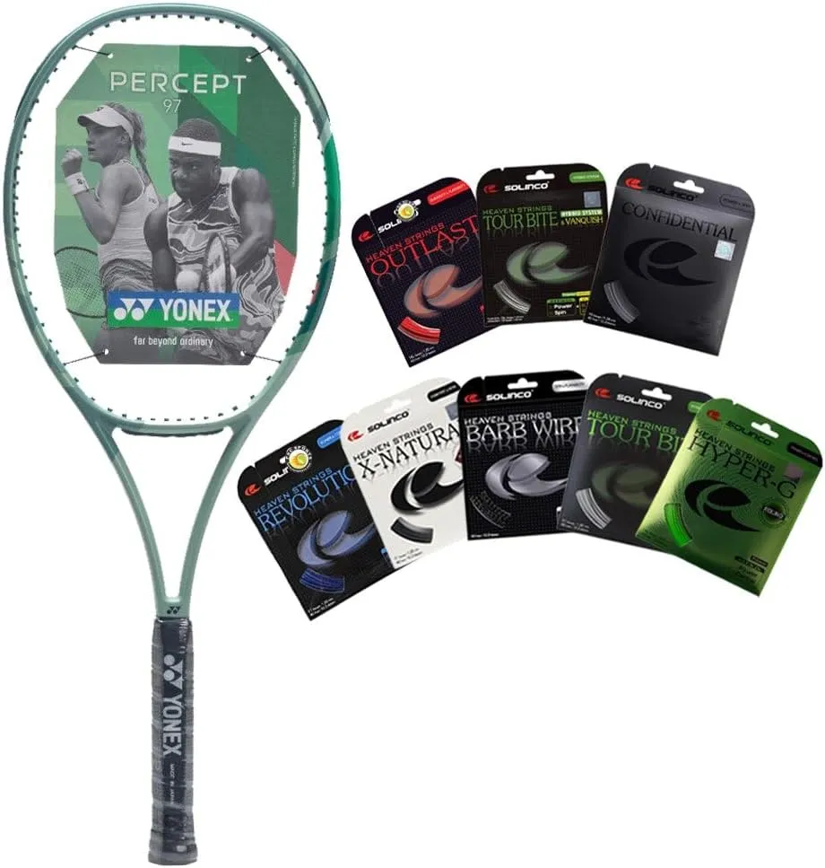 Yonex Percept 97 Olive Green Tennis Racquet, Flexible Racquet with Precision and Feel - Strung with Your Choice of SOLINCO String and Tension
